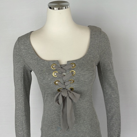 NWT Free People Knit Ribbon Tie Top Small - Picture 3 of 10